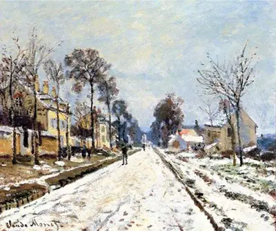 Road to Louveciennes, Snow Effect Claude Monet